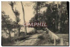 Old Postcard Chatou La Digue