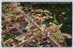 Fayetteville North Carolina NC Postcard Aerial View Of Main Business Section