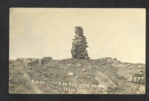 RPPC INCIA OKLAHOMA BELL STAR MOUND SIGNAL TOWER REAL PHOTO POSTCARD