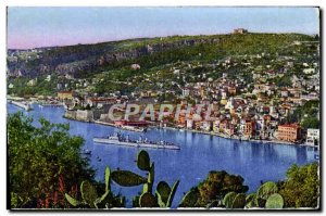 Old Postcard Villefranche Vue Generale Boat