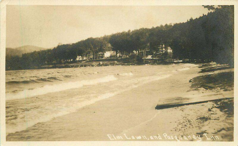 Beach Scene Elm Lawn Pasquaney Inn 1916 Postcard New Hampshire 1456