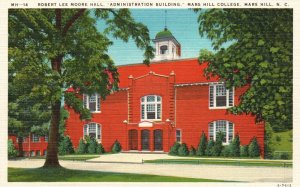 Vintage Postcard 1930's Robert Lee Moore Hall Administrative Building Mars Hill