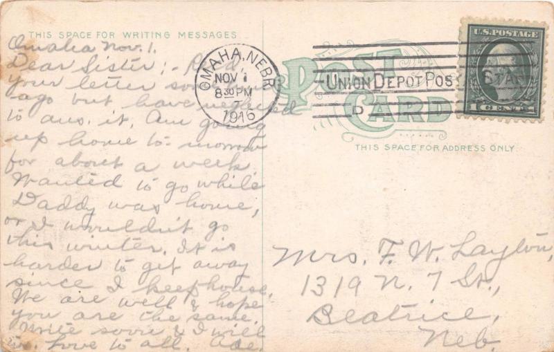 York Nebraska United States Stone Post Office Postcard 1916