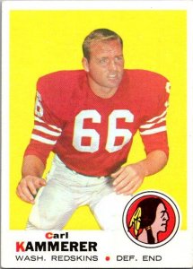 1969 Topps Football Card Washington Redskins Carl Kammerer Defensive End sk5552