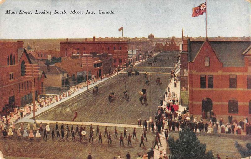 Moose Jaw Saskatchewan Canada south view Main Street antique pc ZD549451