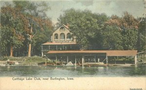 Iowa Burlington Carthage Lake Club Rotograph #58292 Postcard 22-4199