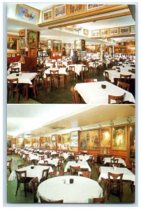 c1960 Interior Views Showing Paintings Haussner's Restaurant Baltimore Postcard