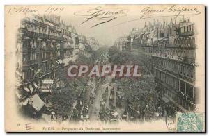 Old Postcard Paris Perspective Boulevard Montmartre