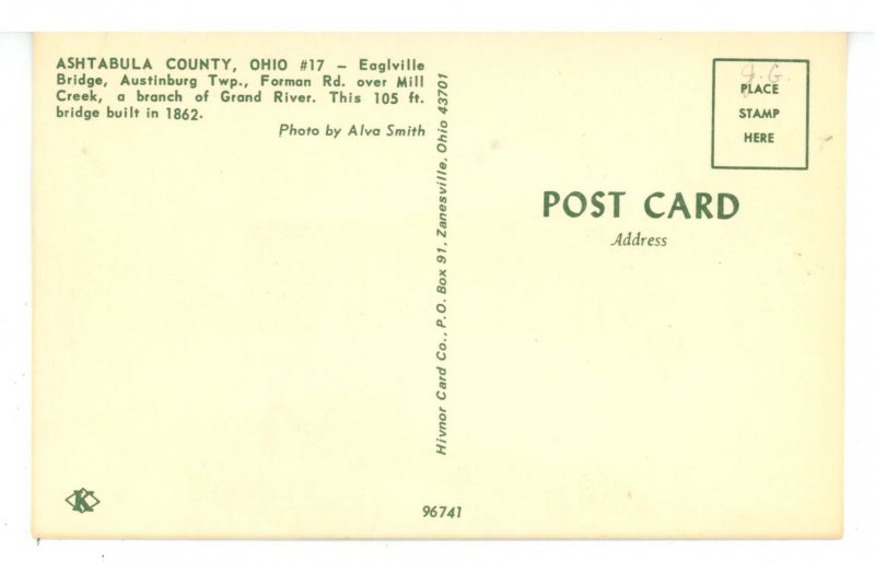 OH - Ashtabula County. Eagleville Covered Bridge