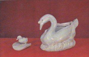 Swan Shaped Stoneware Sweetmeat Conatiner With Cygnet Lid From Shihwan Kwangt...