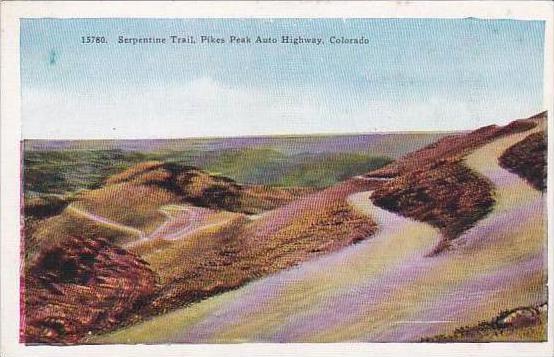 Colorado Pikes Peak Serpentine Trail Pikes Peak Auto Highway 1947