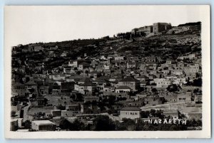 Israel Postcard Nazareth View of Inclined Houses c1910 Antique RPPC Photo