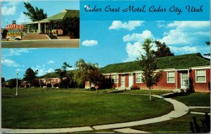 Cedar Crest Motel Cedar City Utah Advertising C1950s Postcard