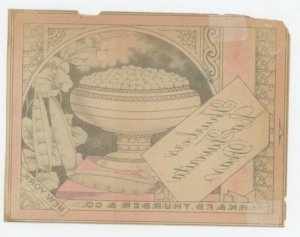 1870s-80s Thurber Can Label La Favorita Peas #6M