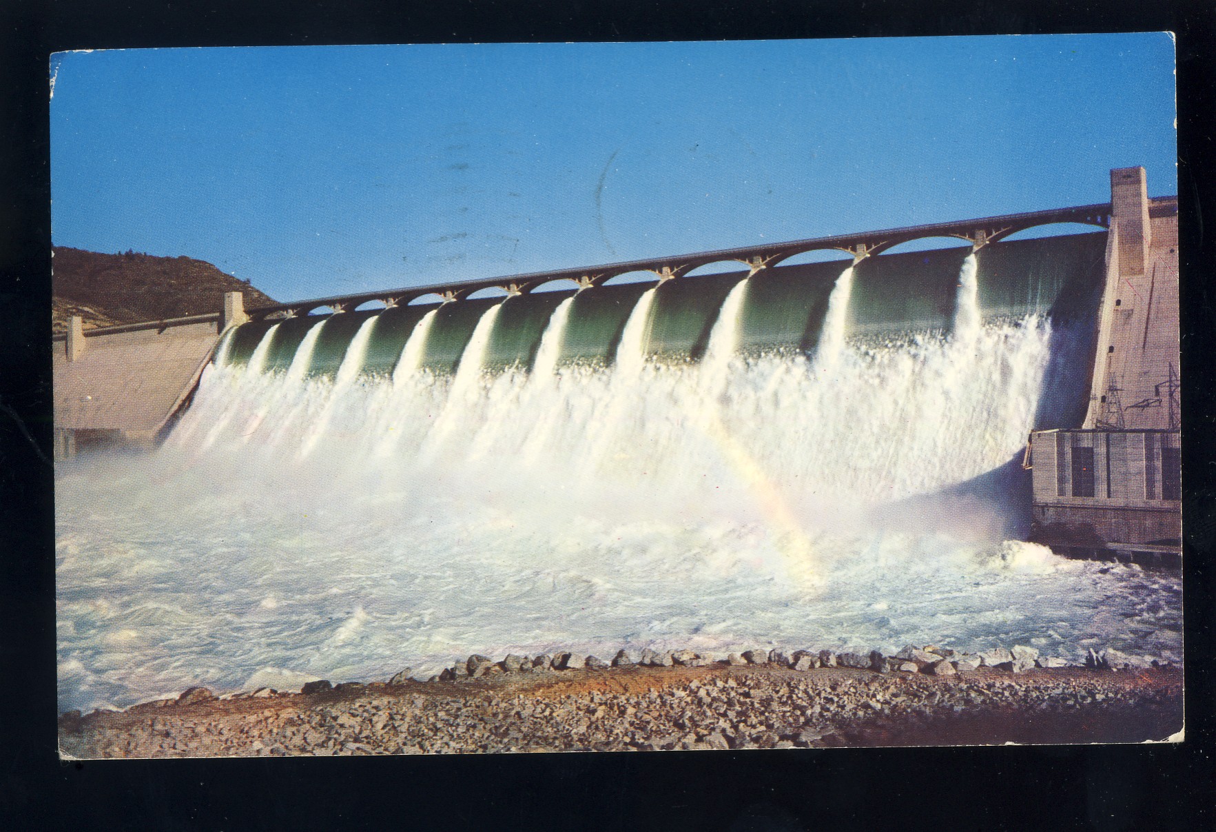 Coulee Dam, Washington/WA Postcard, Water Overflowing Grand Coulee Dam