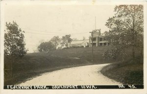 RPPC Postcard 45. Fejervary Park Davenport IA House & Greenhouse Posted 1911