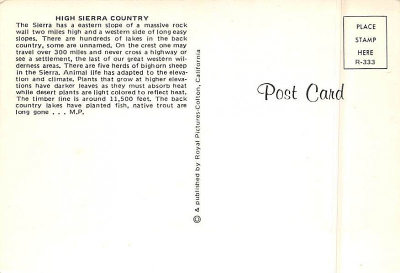 High Sierra Country Misc CA
