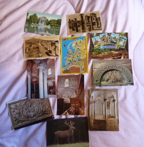 World Selection of  350 assorted used and new postcards,