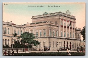 Rio de Janeiro Brazil Postcard Prefeitura Municipal City Hall Street Scene