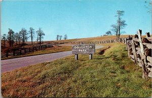 Blue Ridge Parkway, Entrance Sign Doughton Park VA Vintage Postcard V57