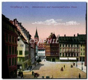 Postcard Old Strasbourg Munsterplatz Und Haus Kammerzell Sches