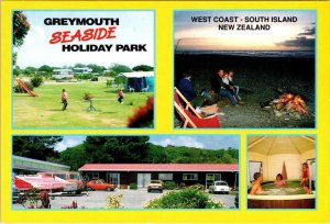 Greymouth, South Island New Zealand  SEASIDE HOLIDAY PARK Camping  4X6 Postcard