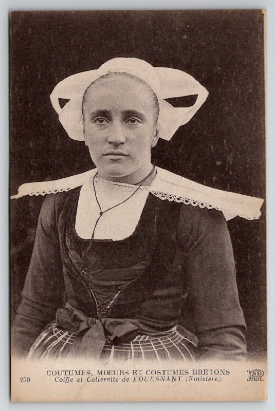 Brittany France Moeurs Et Costumes Bretons Celtic Ethnic Portrait Postcard L21