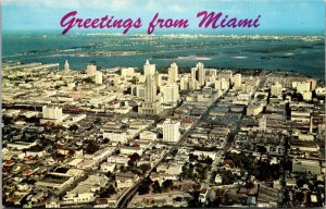 Florida Greetings From Miami Aerial View