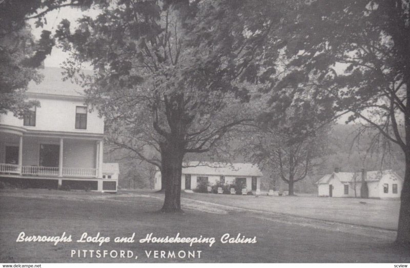 PITTSFORD, Vermont, 1940-60s; Burroughs Lodge & Housekeeping Cabins