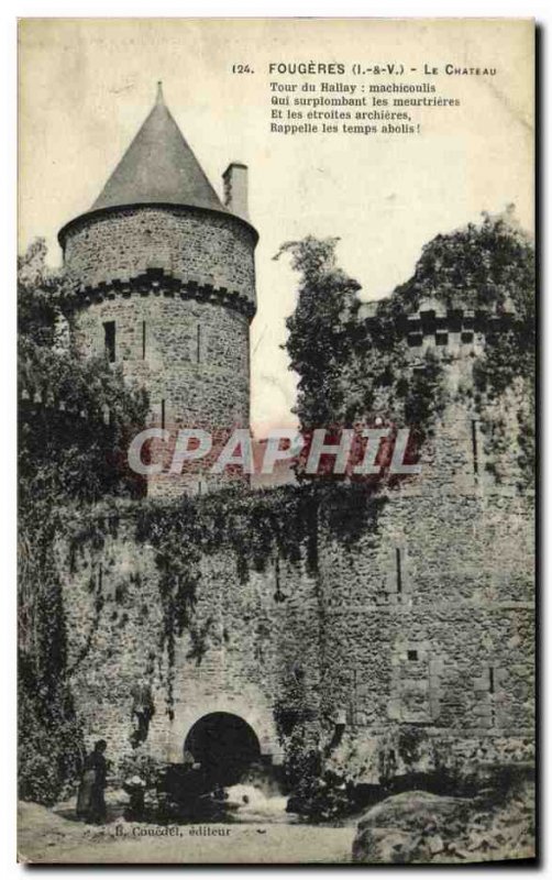 Old Postcard Fougeres Chateau Tour Hallay