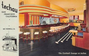 Techau Restaurant and Bar, San Francisco, California, Early Postcard