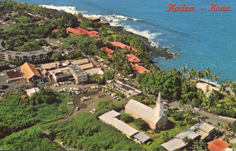 Kailua Kona Hawaii HI Aerial View Vintage Postcard D27