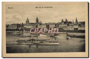 Old Postcard Mainz Blick Von Der Strabenbrucke Charter