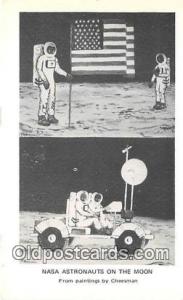 Space Postcard Artist Cheesman NASA Astronauts on the Moon
