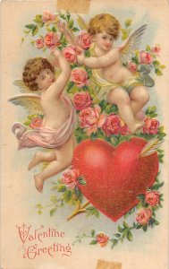 H78/ Valentine's Day Love Holiday Postcard c1910 Cupid 225