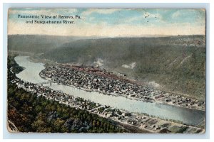 c1910 Panoramic View of Susquehanna River and Renovo Pennsylvania PA Postcard 