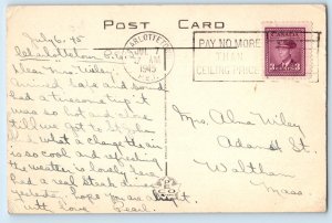 Halifax Nova Scotia Canada Postcard Ashburn Golf Club 1945 Vintage Posted