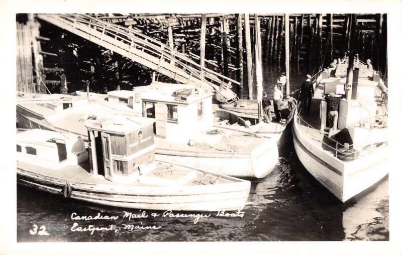Eastport Maine Canadian Mail and Passanger Boats Real Photo Postcard J75052
