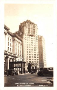 San Francisco California 1940s RPPC Real Photo Postcard Mark Hopkins Hotel Front
