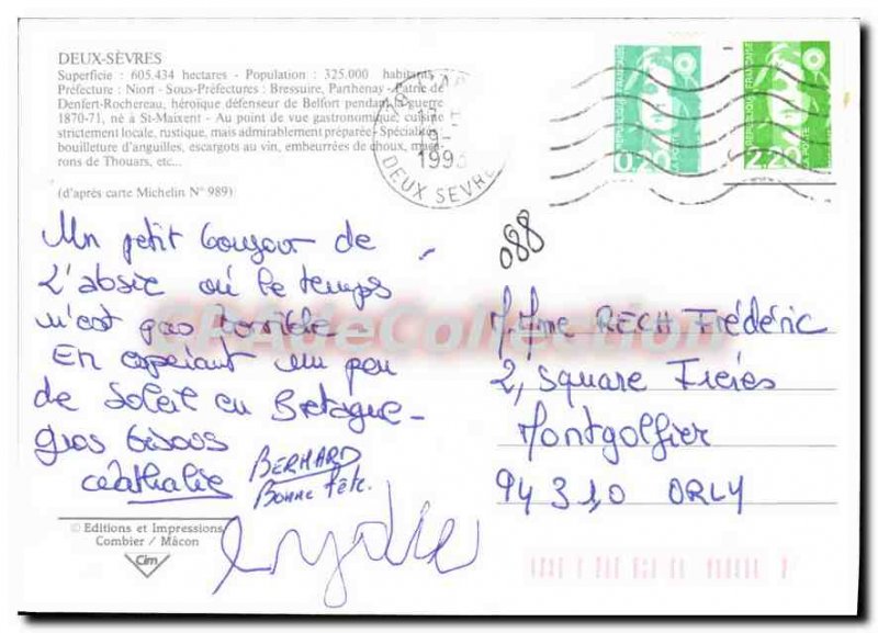 Postcard Modern Deux Sevres