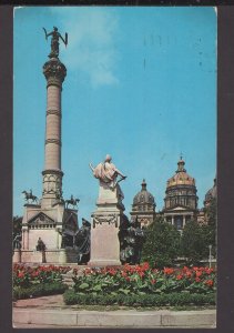 Iowa State Capitol Grounds Des Moines, view of portion grounds pm1963 - Chrome