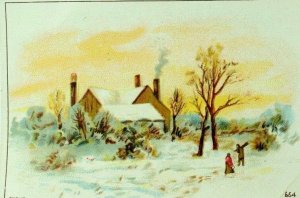 John R. Green Fine Candies, Bon-Bons, Boston Lovely Winter Scene Trade Card P86