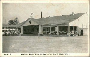 Recreation Room, Reception Center, Fort George G. Meade MD Vintage Postcard A54