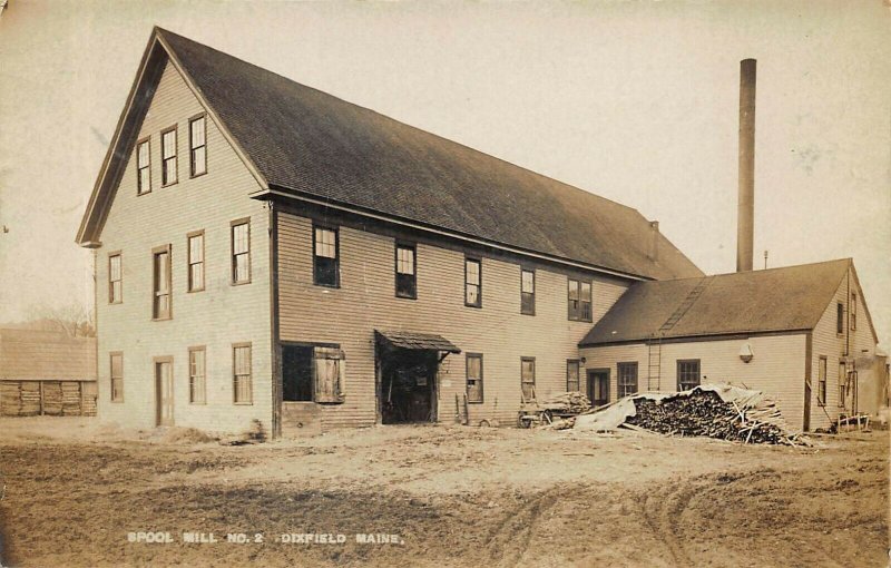 Dixfield ME Spool Mill Number 2 1908 Real Photo Postcard