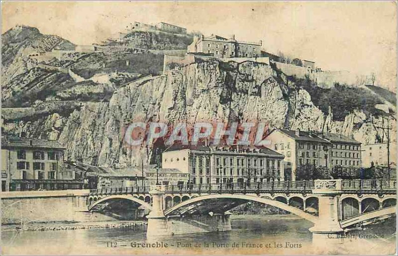 Postcard Grenoble Old Bridge Gate France and Forts