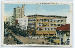 Central Avenue St Petersburg 1933 postcard