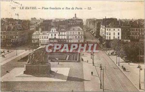 Old Postcard Le Havre Place Gambetta and Paris Street Cognac Monnet