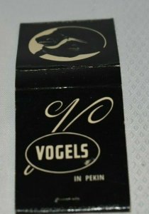 Vogel's in Pekin Illinois Advertising 20 Strike Matchbook Cover