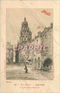 Old Postcard Our churches Argentan the church Saint Germain Maggi Advertisement