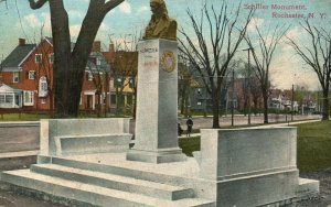 Vintage Postcard 1910 Schiller Monument Rochester NY New York